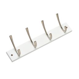 Hardware Solutions 4-Hook Rail White 450mm x 125mm