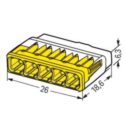 Wago 2773-405 32A 5-Way Push-Wire Connectors 60 Pack