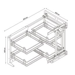 Essentials Anthracite RH Corner Pull-Out Storage 1000mm