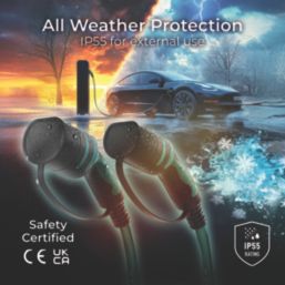 Masterplug 32A 7kW  Mode 3 Type 2 Plug EV Charging Cable 5m