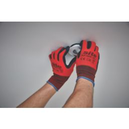 Site  Nitrile Foam Coated Gloves Red/Black Medium