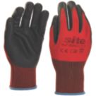 Site  Nitrile Foam Coated Gloves Red/Black Medium