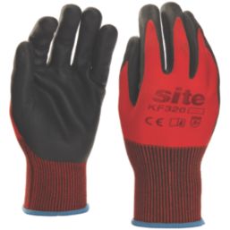 Site  Nitrile Foam Coated Gloves Red/Black Medium