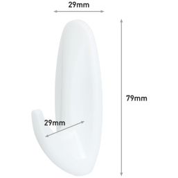 Command White Self-Adhesive Medium Designer Hook 6 Pack