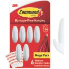 Command White Self-Adhesive Medium Designer Hook 6 Pack