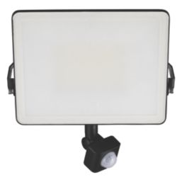 TCP  Indoor & Outdoor LED Floodlight With PIR Sensor Black 50W 8000lm