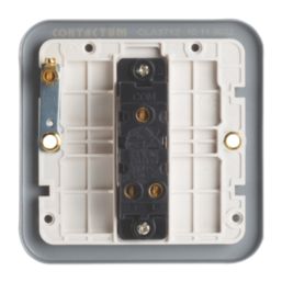 Contactum  10AX 1-Gang 2-Way Metal Clad Light Switch with White Inserts