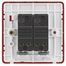 Arlec  10A 2-Gang 2-Way Light Switch  Red