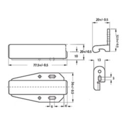 Essentials Loft Catch Silver 77.5mm x 34mm