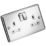 Knightsbridge  13A 2-Gang DP Switched Double Socket Polished Chrome  with White Inserts