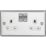 Knightsbridge  13A 2-Gang DP Switched Double Socket Polished Chrome  with White Inserts