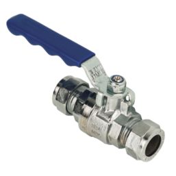 Pegler PB300 Compression Full Bore 15mm Ball Valve with Blue Handle