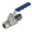 Pegler PB300 Compression Full Bore 15mm Ball Valve with Blue Handle