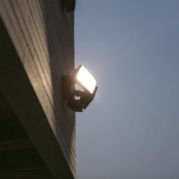 Lutec Chimera Outdoor LED Twin Head Floodlight With PIR & Photocell Sensor Black 21.2W 2350lm