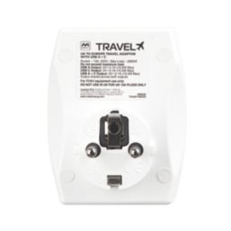 Masterplug Travel Power 13A Unfused Adaptor + 2.1A 10.5W 2-Outlet Type A & C USB Charger White