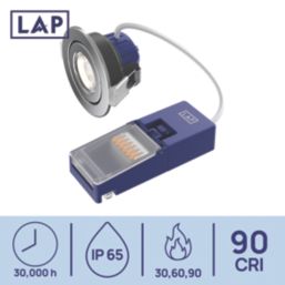 LAP Chaac Tilt  Fire Rated LED Downlights Polished Chrome 5.5W 600lm 10 Pack