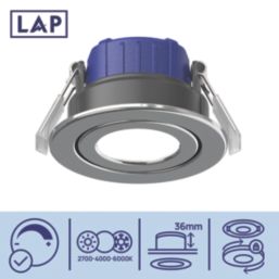 LAP Chaac Tilt  Fire Rated LED Downlights Polished Chrome 5.5W 600lm 10 Pack
