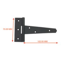 Smith & Locke Black Tee Hinges 102mm 2 Pack