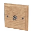Varilight  10AX 1-Gang 2-Way Toggle Switch  Classic Oak
