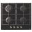 Cooke & Lewis  Gas Glass Hob Black 59cm