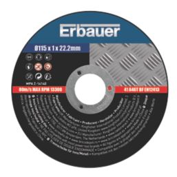 Erbauer  Stainless Steel Cutting Discs 4 1/2" (115mm) x 1mm x 22.2mm 10 Pack
