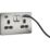 Knightsbridge  13A 2-Gang SP Switched Socket + 4.0A 20W 2-Outlet Type A & C USB Charger Brushed Chrome with Black Inserts