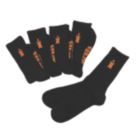 Scruffs Worker Reinforced Toe & Heel Socks Black 7-9.5 5 Pack