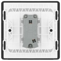 British General Evolve 10A 1-Gang 1-Way Press Switch Matt Black with Black Inserts