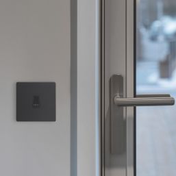 British General Evolve 10A 1-Gang 1-Way Press Switch Matt Black with Black Inserts