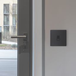 British General Evolve 10A 1-Gang 1-Way Press Switch Matt Black with Black Inserts