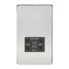 Knightsbridge  2-Gang Dual Voltage Shaver Socket 115 V / 230V Polished Chrome with Black Inserts