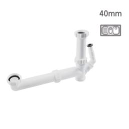 Flomasta Sink Kit w/ Appliance Inlet Gloss White 40mm