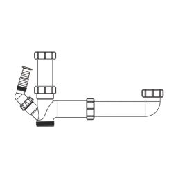 Flomasta Sink Kit w/ Appliance Inlet Gloss White 40mm