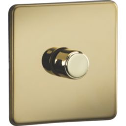 Knightsbridge  1-Gang 2-Way LED Intelligent Dimmer Switch  Polished Brass
