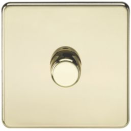 Knightsbridge  1-Gang 2-Way LED Intelligent Dimmer Switch  Polished Brass