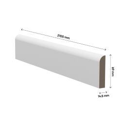 Essentials Primed MDF Round Architrave 2100mm x 69mm x 14.5mm 5 Pack