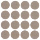 Fix-O-Moll Brown Round Self-Adhesive Furniture Gliders 22mm x 22mm 16 Pack