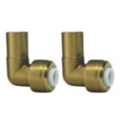 ETAL  Brass Push-Fit Reducing 90° Stem Elbow F 10mm x M 15mm 2 Pack