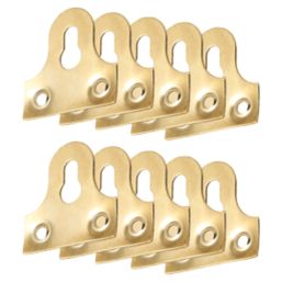 Essentials Slotted Mirror Plates Electro Brass 38mm x 38mm x 38mm 10 Pack