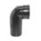 FloPlast  Solvent Weld 90° Single Socket Soil Bend Black 110mm