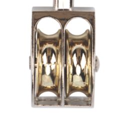 Essentials Zinc Alloy Double Wheel Pulley 50mm