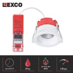 Lexco Chara Fixed  Fire Rated LED Downlight White 11W 500-800lm
