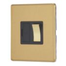Contactum Lyric 13A Switched Fused Spur  Brushed Brass with Black Inserts