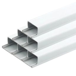 Deta TTE uPVC White Mini Trunking 38mm x 25mm x 2m 4 Pack
