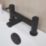 ETAL Juke Matt Black 112mm Deck Mounted Lever 2 Tap Holes Bath Mixer Tap