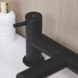 ETAL Juke Matt Black 112mm Deck Mounted Lever 2 Tap Holes Bath Mixer Tap