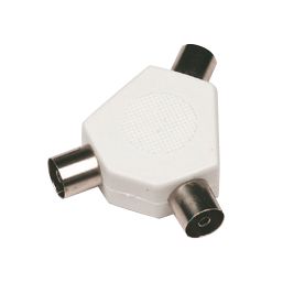 Essentials Coax (Male) to F-Plug (Male) 2-Way Y-Splitter