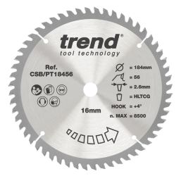 Trend CSB/PT18456 High Pressure Laminate Circular Saw Blade 184mm x 16mm 56T