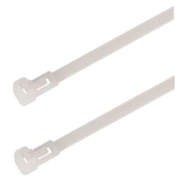Essentials Non Fire Rated Easy Release Cable Ties Natural 20cm x 0.45cm 100 Pack