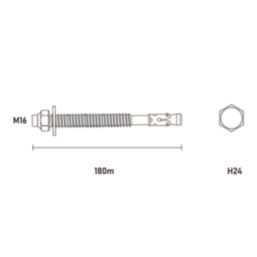 Easyfix Through Bolts M16 x 180mm 10 Pack